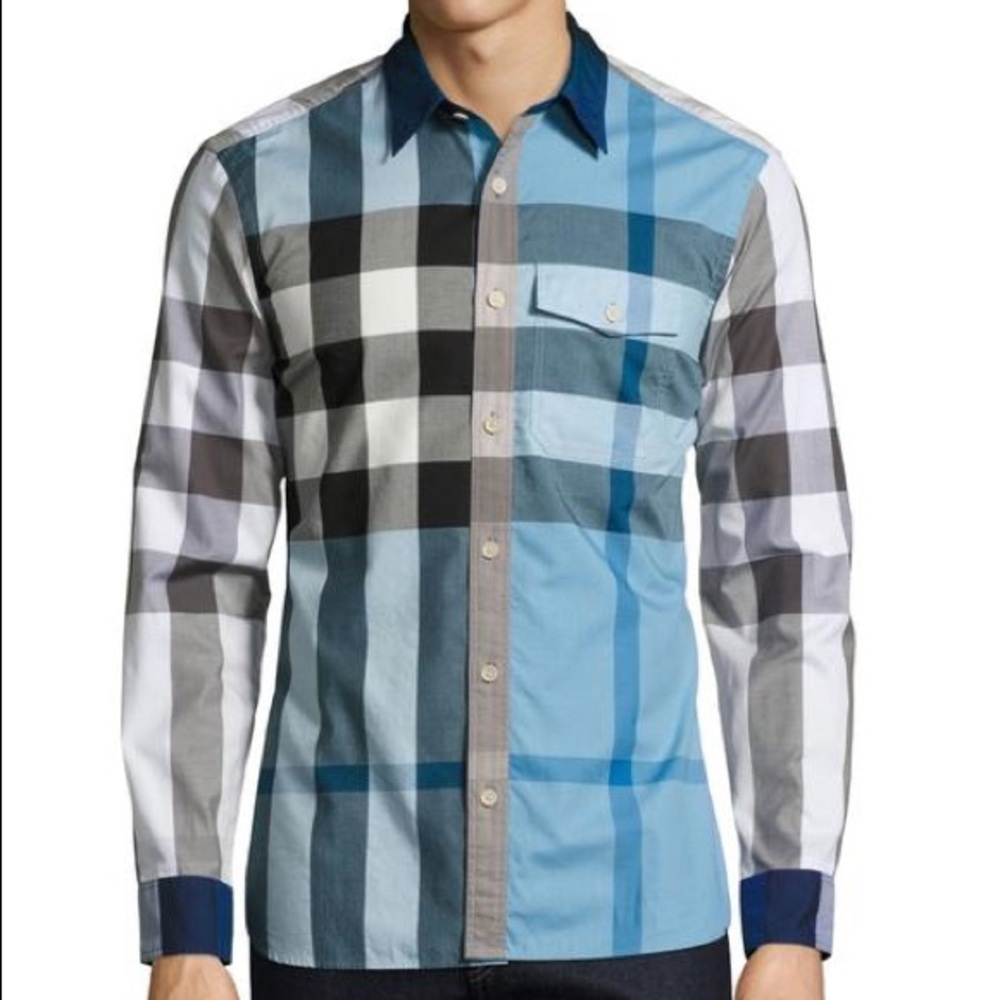 Authentic Burberry Baby Blue Nova Check Shirt